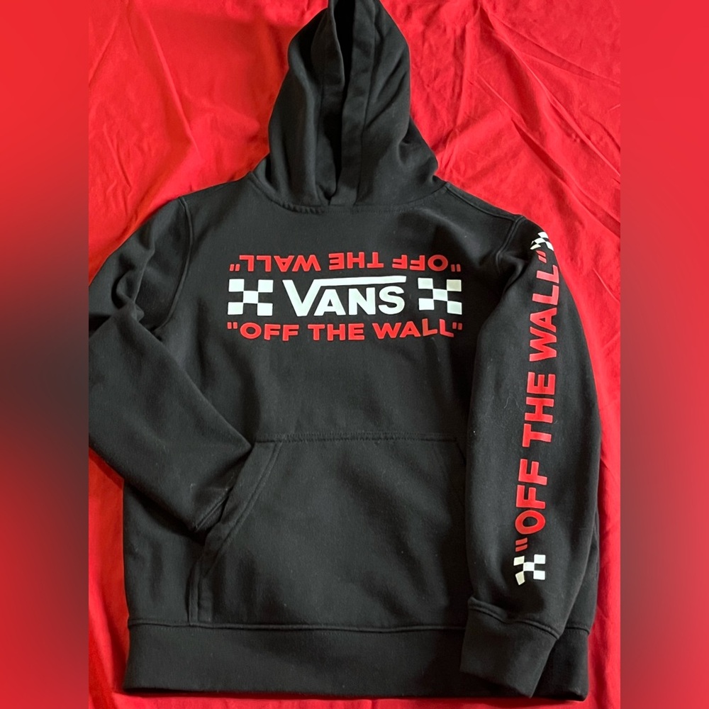 Vans Black and Red Unisex Hoodie Fits 8-10